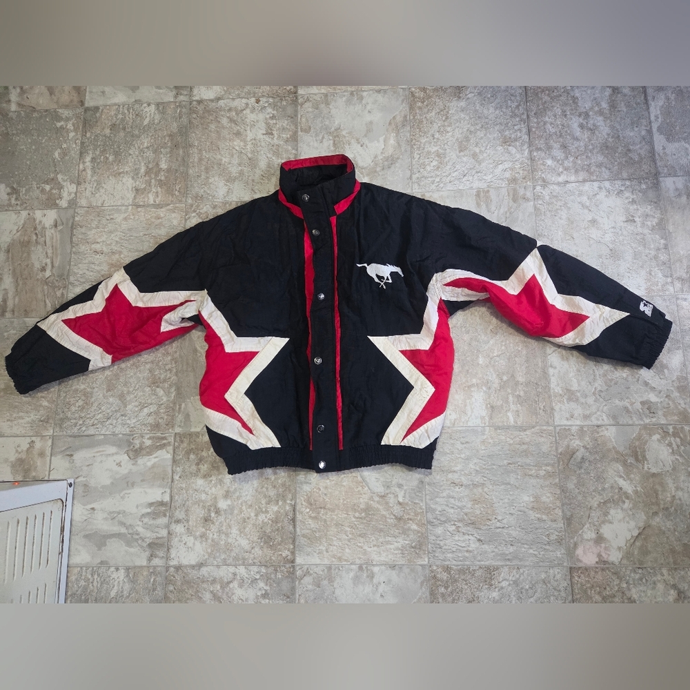 Vintage Starter CFL Calgary Stampeders Zip Up Jacket Size Large